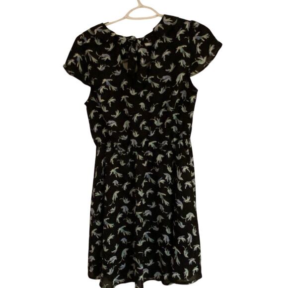 Lauren Conrad Size 8 Black Dress with Light Blue Birds Cutout and Waist - Picture 1 of 8